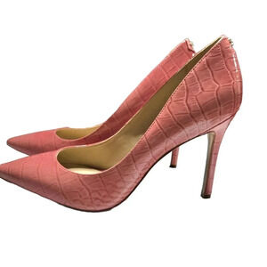 Sam Edelman Pink Croc-Embossed Heels